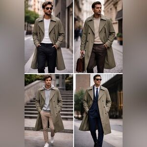 Classic tan Men's Trench Coat XL